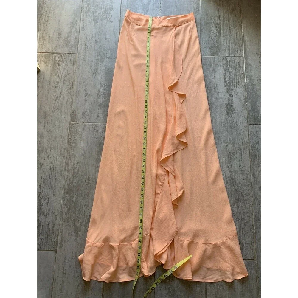 FLYNN SKYE Revolve Designer Los Angeles Orange Creamsicle Wrap Maxi NEW M - Picture 9 of 10